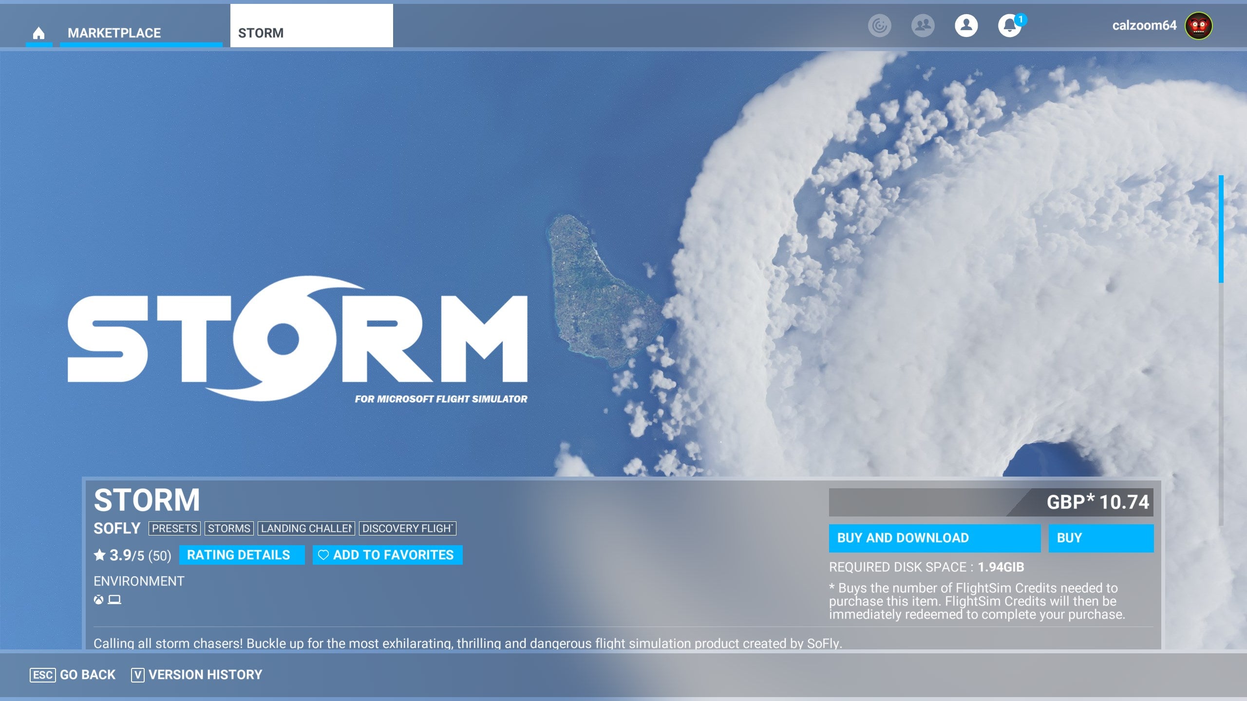 STORM is now on Xbox and the in-sim Store